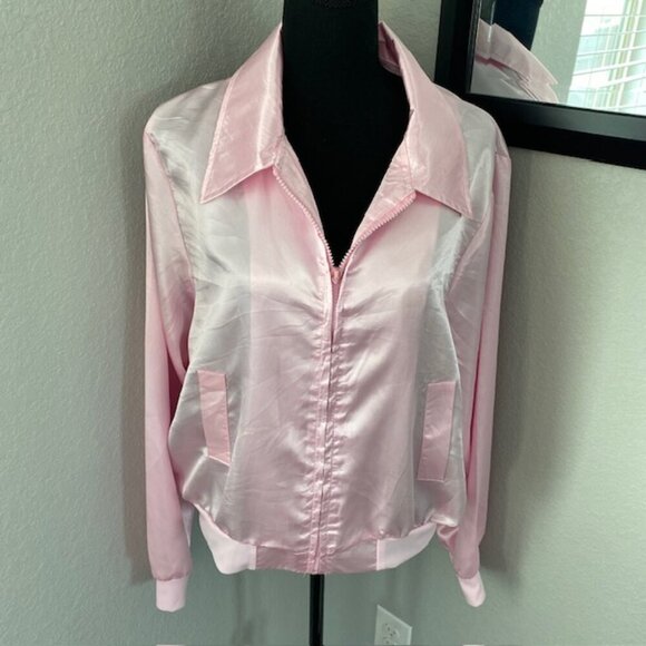 GREASE Pink Ladies Pink Satin Bomber Jacket XL - Picture 4 of 13